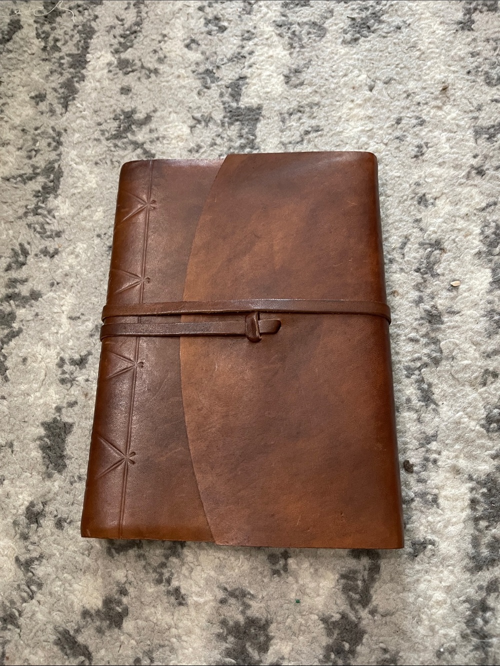 Classic Brown Leather Wrap Journal